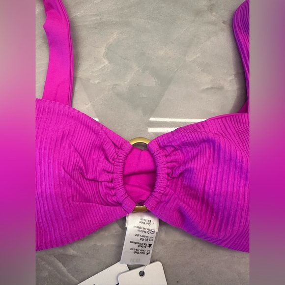 NWT! L*SPACE Willow Bikini Top in Bright Fuchsia Size Medium - Picture 6 of 9